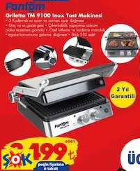 FANTOM GRİLETTA TM 9100 INOX TOST MAKİNESİ FANTOM GRİLETTA TM 9100 INOX TOST MAKİNESİ